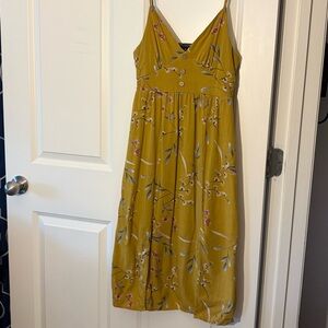 One Clothing: Yellow Gold Sundress Spaghetti Strap Midi